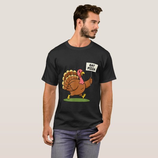 Save A Turkey, Eat Zza Funny Thanksgiving Design F Tシャツ (正面フル)