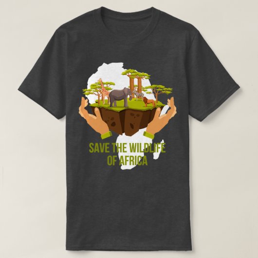 Save Africa Africa Map Tシャツ (デザイン正面)