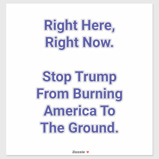 Save America From Trump Hankamer Artjunkhaus Peace シール (シート)