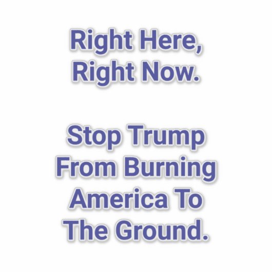 Save America From Trump Hankamer Artjunkhaus Peace シール (正面)