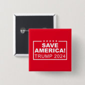 Save America Trump 2024 缶バッジ (正面&裏面)