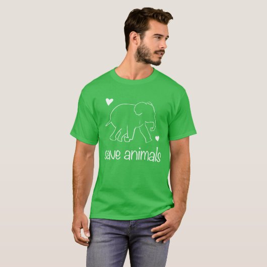save animals animal elephant animal rights activis tシャツ (正面フル)