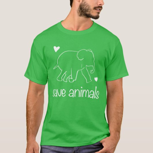 save animals animal elephant animal rights activis tシャツ (正面)