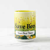 Save Bees Dot Mug Custom マグカップ (中央)