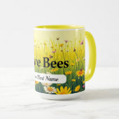 Save Bees Dot Mug Custom マグカップ (正面右)