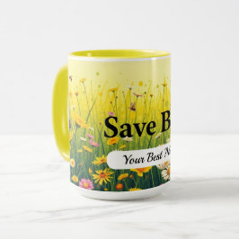Save Bees Dot Mug Custom マグカップ