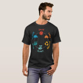 Save Care Recycle Clean Plant (地球 Tシャツ (正面フル)