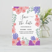 Save Date Wedding Flowers Watercolor   招待状 (スタンド正面)