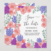 Save Date Wedding Flowers Watercolor   招待状 (正面/裏面)
