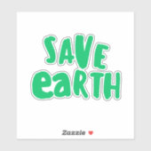 Save Earth day Typography, Eco Environmental  シール (シート)