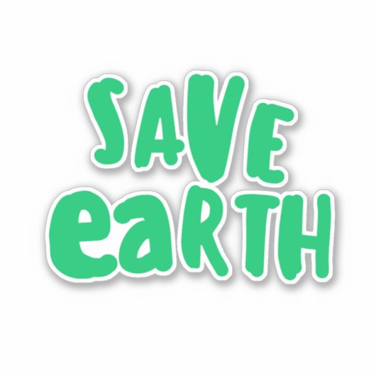 Save Earth day Typography, Eco Environmental  シール (正面)