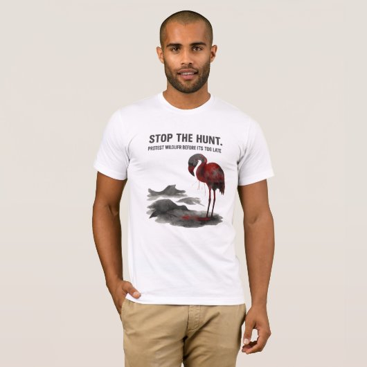 Save Flamingos in Iraq – Protect Wildlife Awarenes Tシャツ (正面フル)