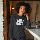 SAVE GAZA black long sleeve for muslim woman Tシャツ