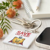 Save Like A Hero – Super Piggy Bank  キーホルダー (正面右)