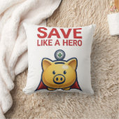 Save Like A Hero – Super Piggy Bank  クッション (ブランケット)