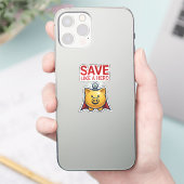 Save Like A Hero – Super Piggy Bank  シール (スマートフォン)