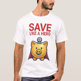 Save Like A Hero – Super Piggy Bank  Tシャツ