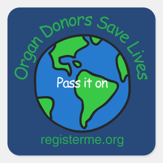 Save Lives Organ Donor Awareness スクエアシール (正面)