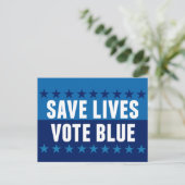 Save Lives Vote Blue 2026 Election ポストカード (スタンド正面)
