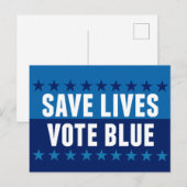 Save Lives Vote Blue 2026 Election ポストカード (正面/裏面)