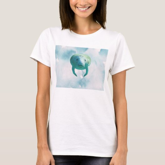 Save Manatees Manatee Watercolor Art Tシャツ (正面)
