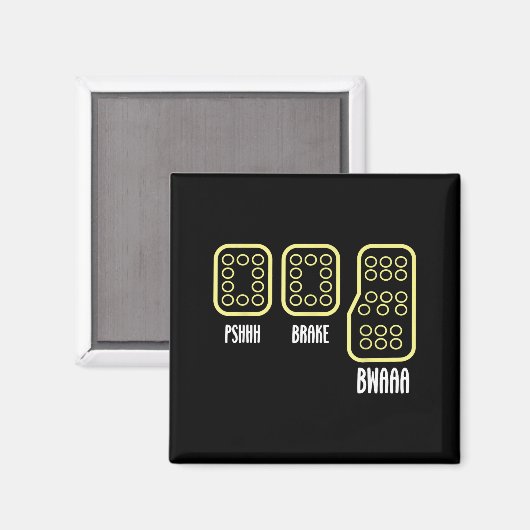 Save Manual Pedal Shift Diagram Car Racing Funny Q マグネット (正面/裏面)