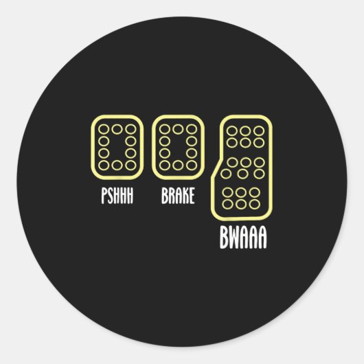 Save Manual Pedal Shift Diagram Car Racing Funny Q ラウンドシール (正面)