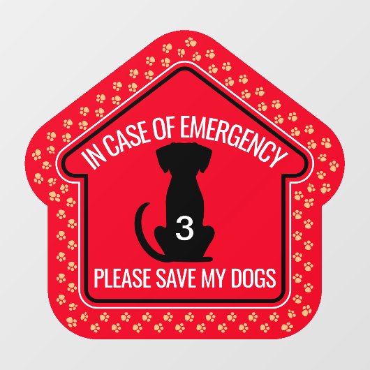 Save My Dogs Safety Alert Custom First Responder ウィンドウサイン (シート)