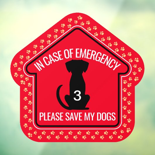 Save My Dogs Safety Alert Custom First Responder ウィンドウサイン (シート3)