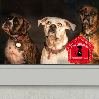 Save My Dogs Safety Alert Custom First Responder ウィンドウサイン