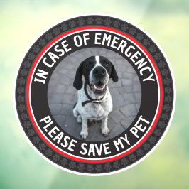 SAVE MY PET Safety Alert Custom Photo Modern  ウィンドウサイン
