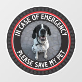 SAVE MY PET Safety Alert Custom Photo Modern ウィンドウサイン (シート)