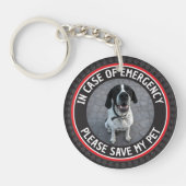SAVE MY PET Safety Alert Custom Photo Modern  キーホルダー (正面)