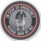 SAVE MY PET Safety Alert Custom Photo Modern  シール (正面)