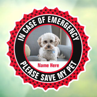 Save My Pet Safety Alert Name Photo Custom Color  ウィンドウサイン
