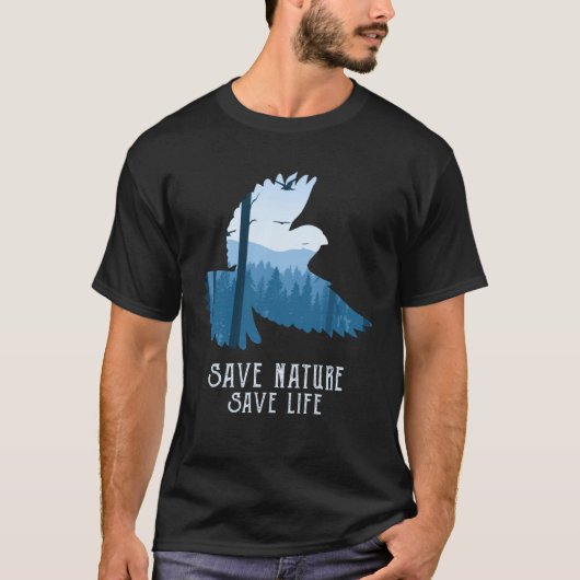 Save Nature Save Life environmental Care Earth Car Tシャツ (正面)