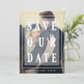 Save Our Date オーバーレイ | 結婚式招待状 フォトカード セーブザデート (スタンド正面)