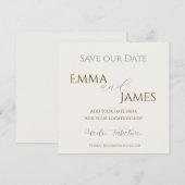 Save our Date Card minimalist 7 elegant 案内状 (正面/裏面)