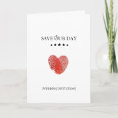 Save our day announcement folded invitation card カード (正面)