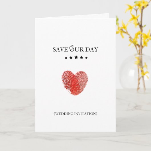 Save our day announcement folded invitation card カード (黄色い花)