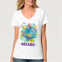Save our oceans Flower Whale Colorful Design Earth