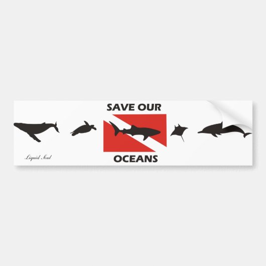 Save Our Oceans - Sticker バンパーステッカー (正面)