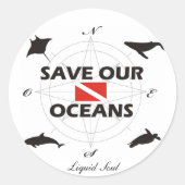 Save Our Oceans - Sticker ラウンドシール (正面)