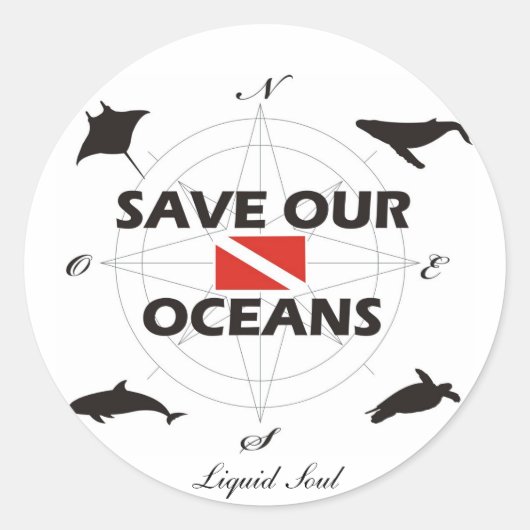 Save Our Oceans - Sticker ラウンドシール (正面)