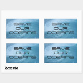 SAVE OUR OCEANS WAVE SURF CLIMATE CHANGE POLLUTION 長方形シール (シート)