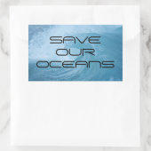 SAVE OUR OCEANS WAVE SURF CLIMATE CHANGE POLLUTION 長方形シール (バッグ)