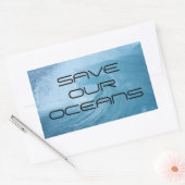 SAVE OUR OCEANS WAVE SURF CLIMATE CHANGE POLLUTION 長方形シール (封筒)