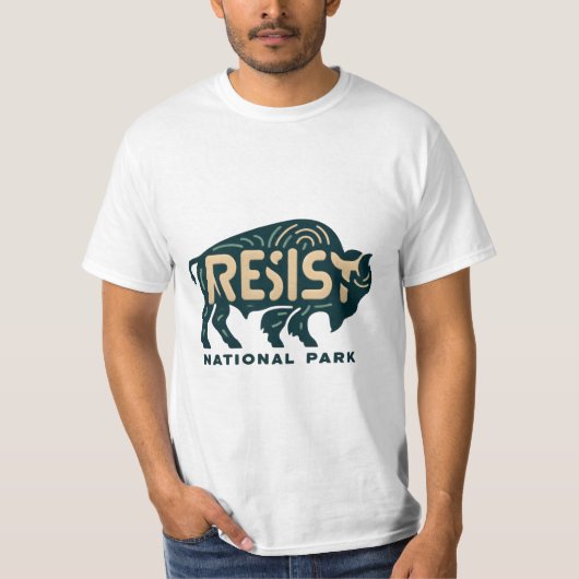 Save Our Parks - 雄大なバイソン・レジスト・グラフィック Tシャツ (正面)