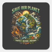 Save Our Planet スクエアシール (正面)