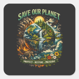 Save Our Planet スクエアシール